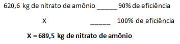 Fórmula eficiência nitrato de amônio