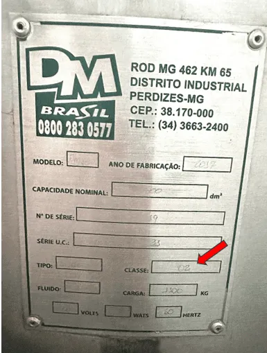 Etiqueta do tanque de refrigeração