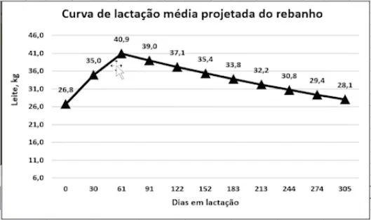 Curva de lactação projetada de um rebanho