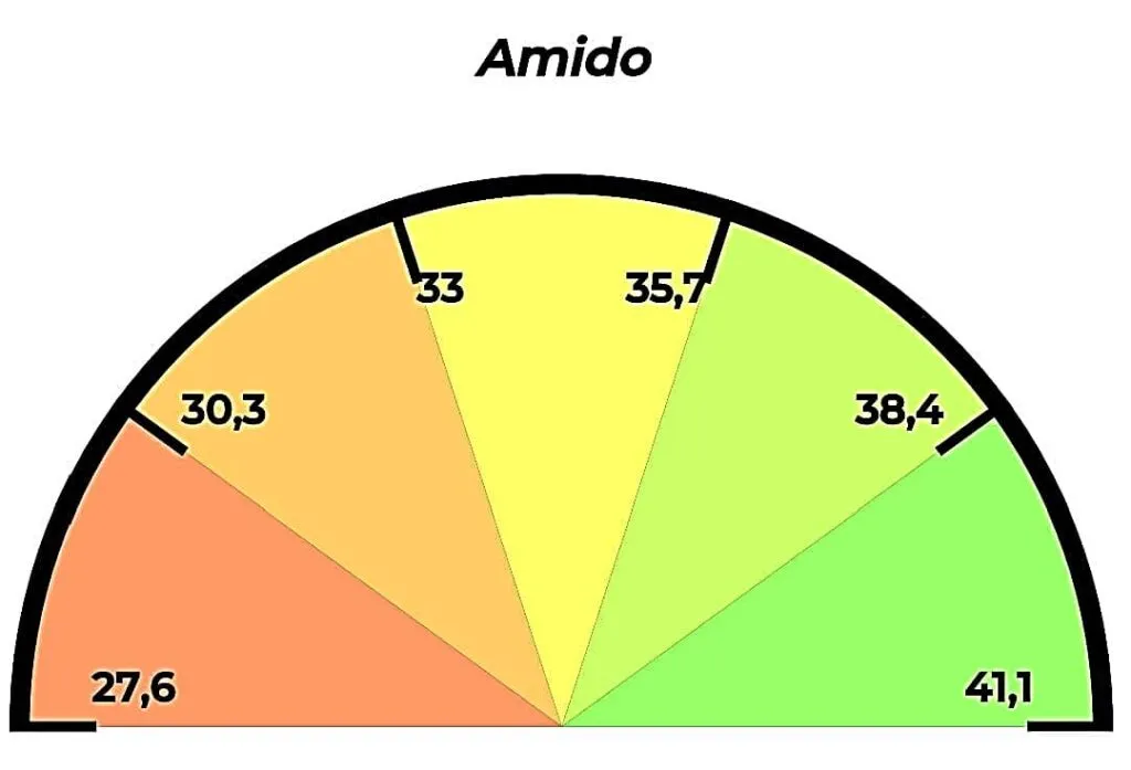 Parâmetros de amido em análise de silagem de milho