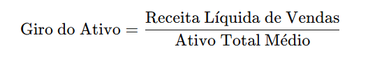 Fórmula Giro do ativo