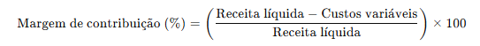 Fórmula Margem de contribuição