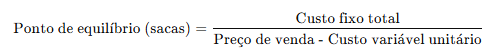 Fórmula Ponto de equilíbrio