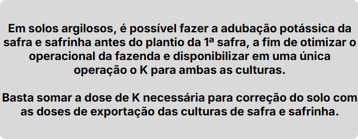 Adubação potássica em solos argiloso