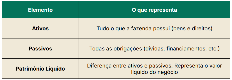 Divisão do balanço patrimonial