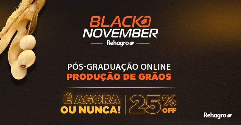 Banner Pós-graduação em Produção de Grãos - Black November