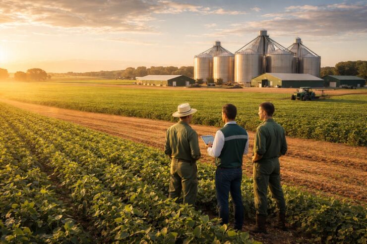 Imagem retratando uma fazenda lucrativa