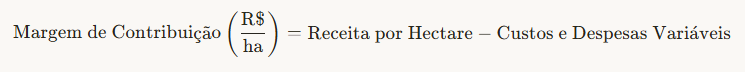 Cálculo da margem de contribuição