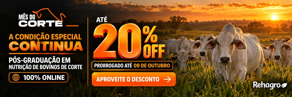 Clique e saiba mais sobre a pós-graduação! Banner Pós-graduação em Nutrição de Bovinos de Corte